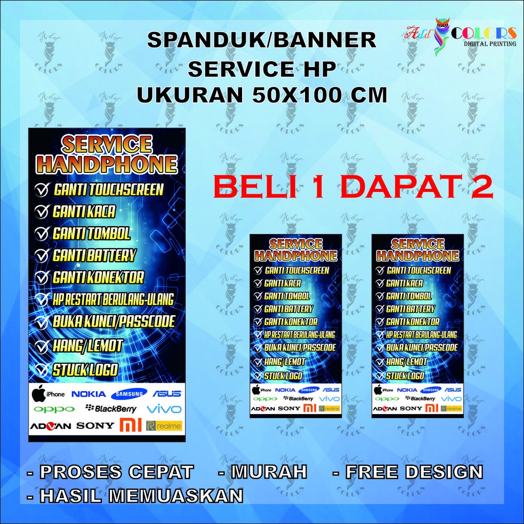 Jual Banner Spanduk Service Hp Ukuran X Cm Dapat Shopee Indonesia