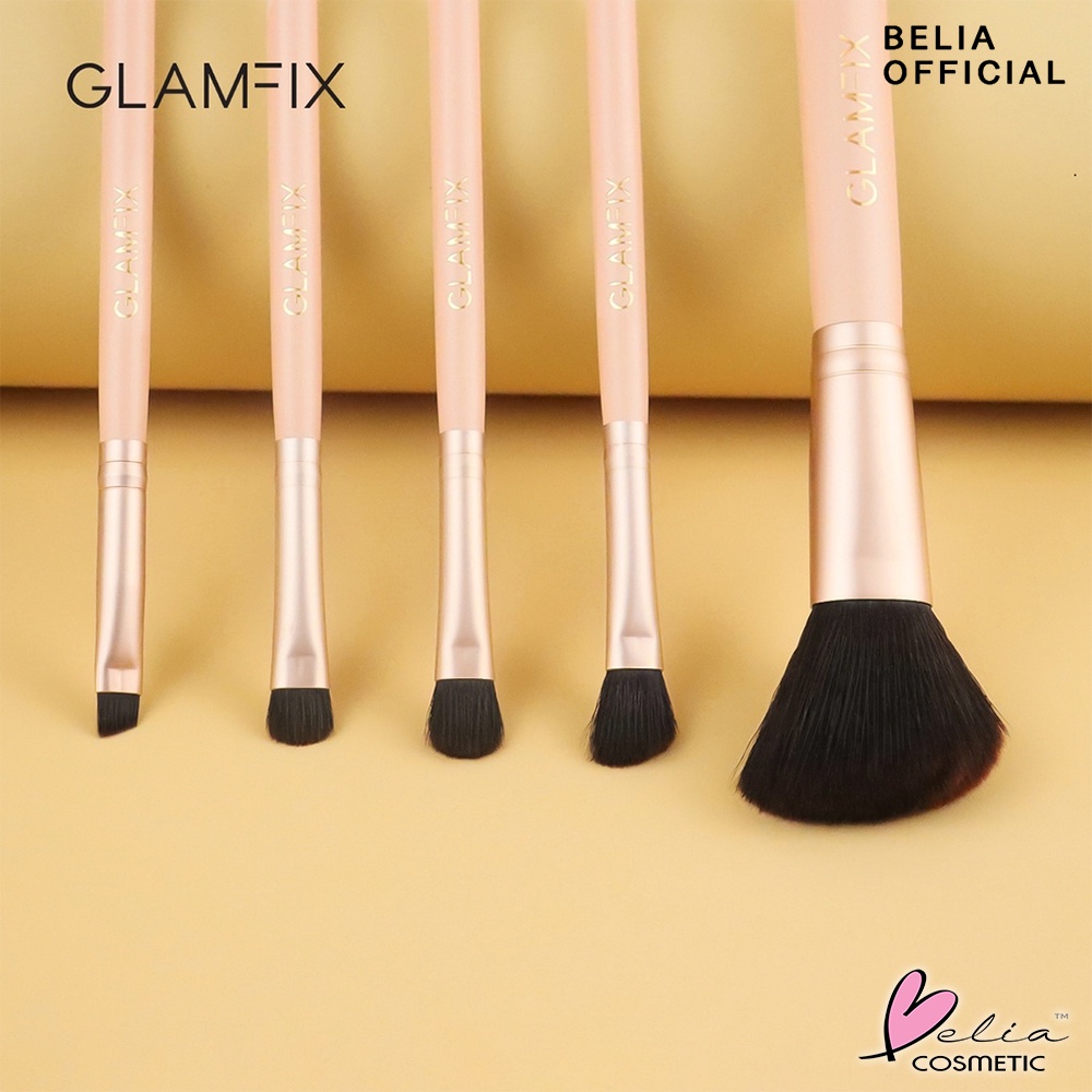 ❤ BELIA ❤ GLAMFIX On The Go Brush Make Up Set 5 Pcs | Brush Kecantikan | Brush Make Up