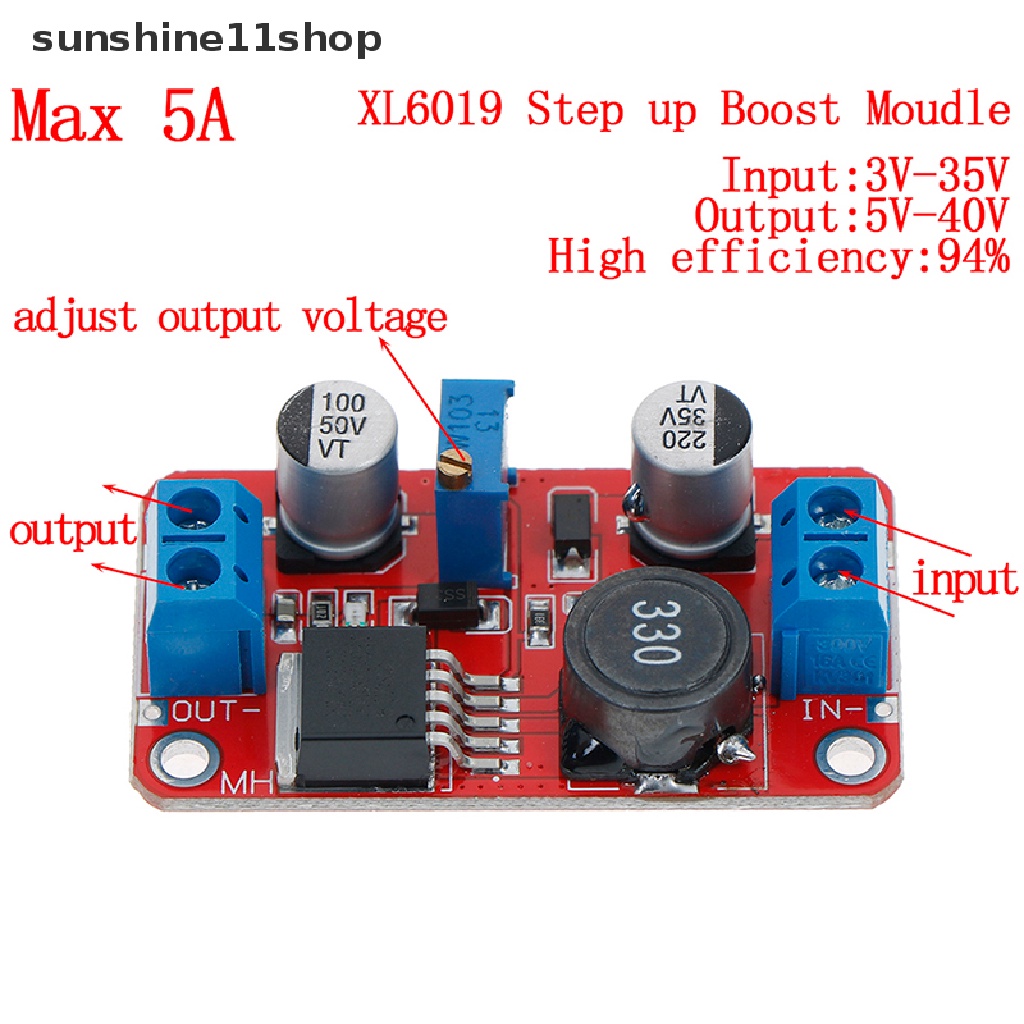 Sho Modul Konverter boost power step up 5A DC-DC 3.3V-35V Ke 5V 6V 9V 12V 24V  N N N N N N N Kaos T-Shirt Lengan Pendek Motif Print Untuk Wanita