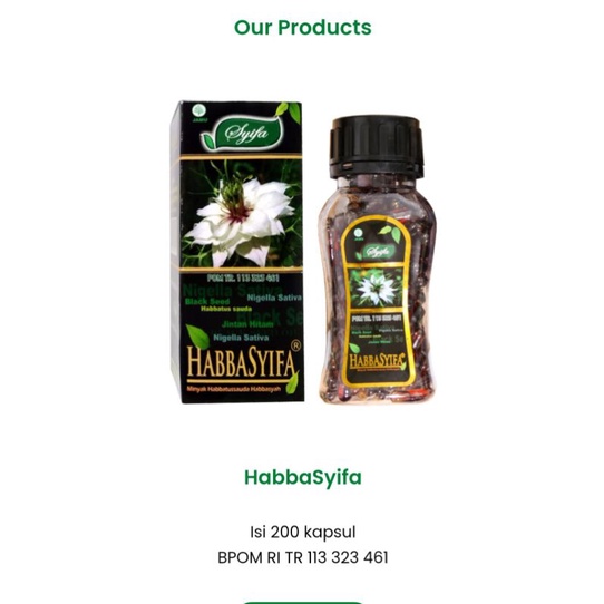 HABBASYIFA KAPSUL HABBATUSAUDA OIL SOFT CAPSULE JINTEN HITAM MINYAK HABBAT UTK PROMIL & PELANCAR ASI