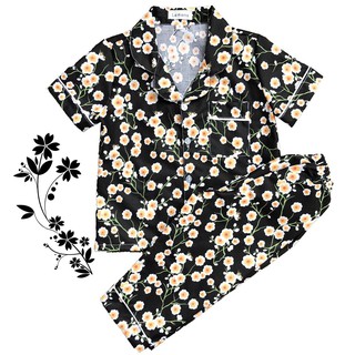 Lemons Piyama Anak Usia 1 12 tahun Katun Zara  Flower Hitam 