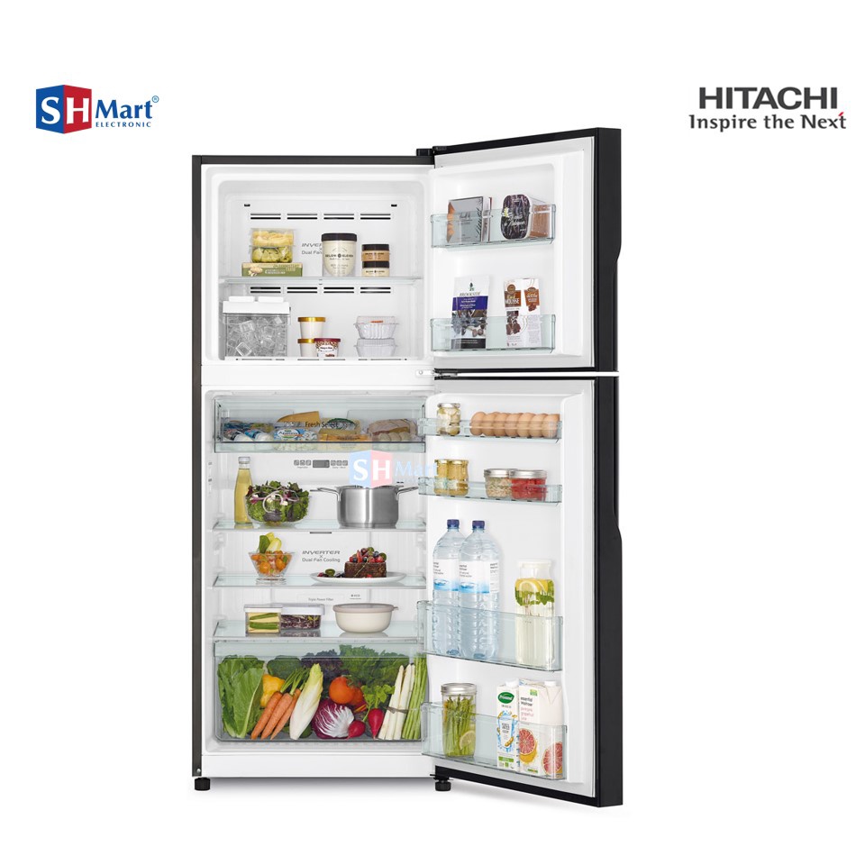 HITACHI KULKAS 2 PINTU PR-VGX48PGD9 GBK 2 Door Inverter HEMAT LISTRIK GARANSI RESMI (MEDAN)