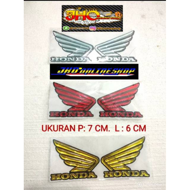 EMBLEM SAYAP HONDA STIKER TIMBUL WINGS HONDA