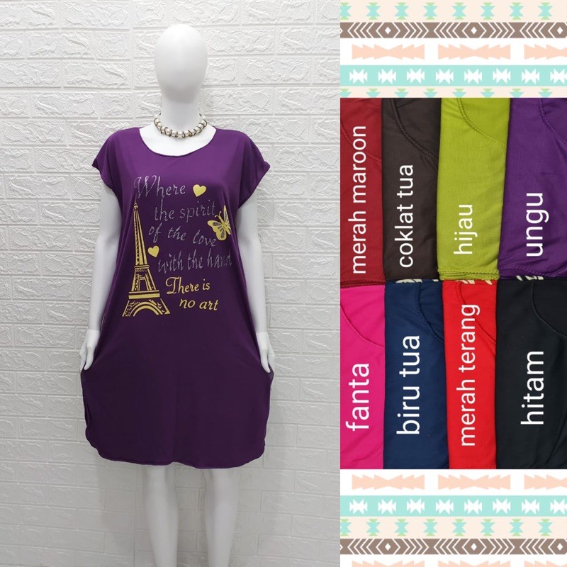 Daster Jumbo Kaos Bali Paris Menara