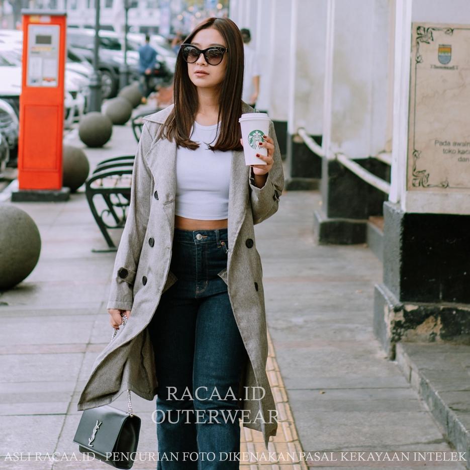 ARUMI MOCCA LONG BLAZER - LONG OUTER -COAT WANITA - LONG CARDIGAN- OUTER WANITA PANJANG- BLAZER WANI