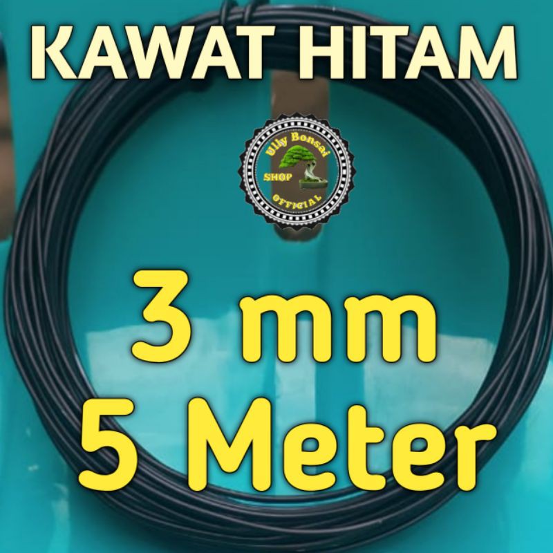 KAWAT BONSAI HITAM UKURAN 3MM DAPAT 5METER