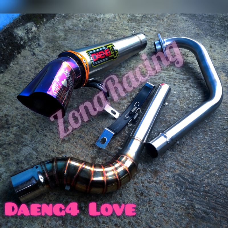 Knalpot vixion daeng4 corong LOVE untuk vixion/fu/mx135/mxking