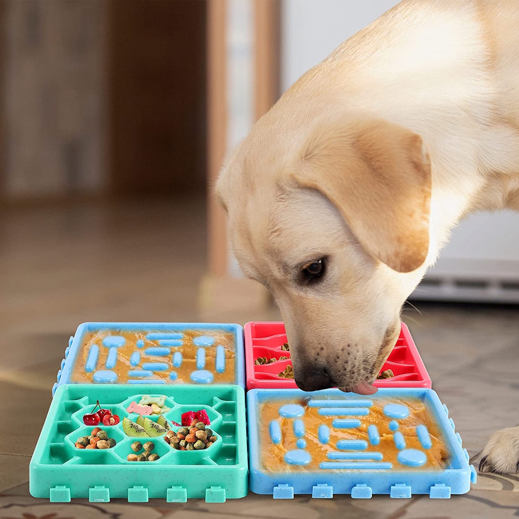 4 Pcs Anjing Menjilat Tray Anjing Lambat Makan Mangkuk Lambat Treater Anjing Lambat Lucu Mangkuk Hewan Peliharaan Lebih Lambat Treater Mangkuk Interaktif Mainan Hewan Peliharaan