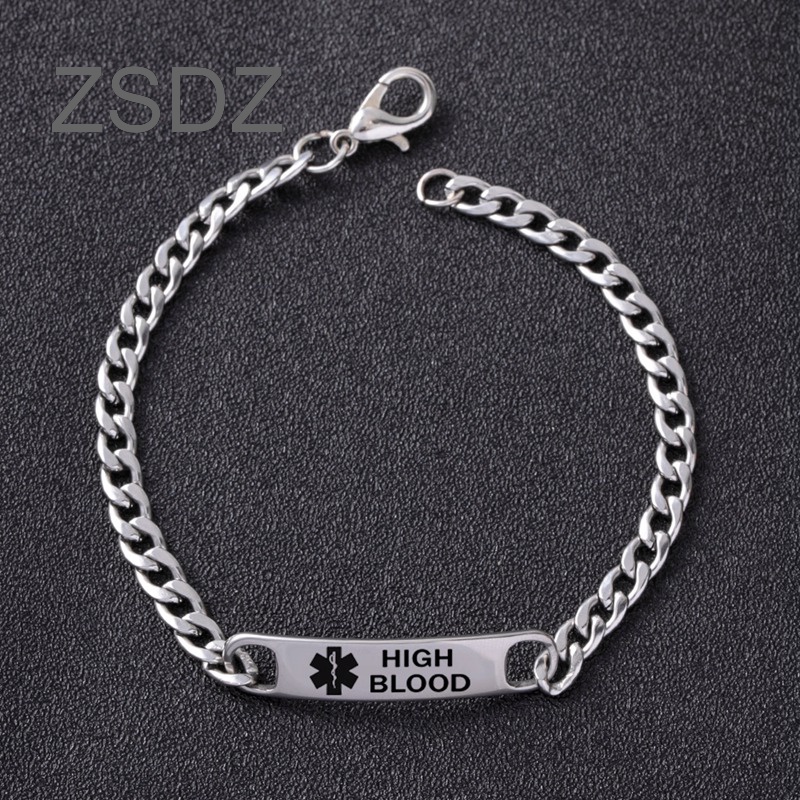 Jual Stainless Steel Engravable Medical Alert Id Bracelets Diabetes  Epilepsy Alzheimer�s Allergy Women Men Silicone Bracelet Jewelry Charm  Bracelets Indonesia|Shopee Indonesia