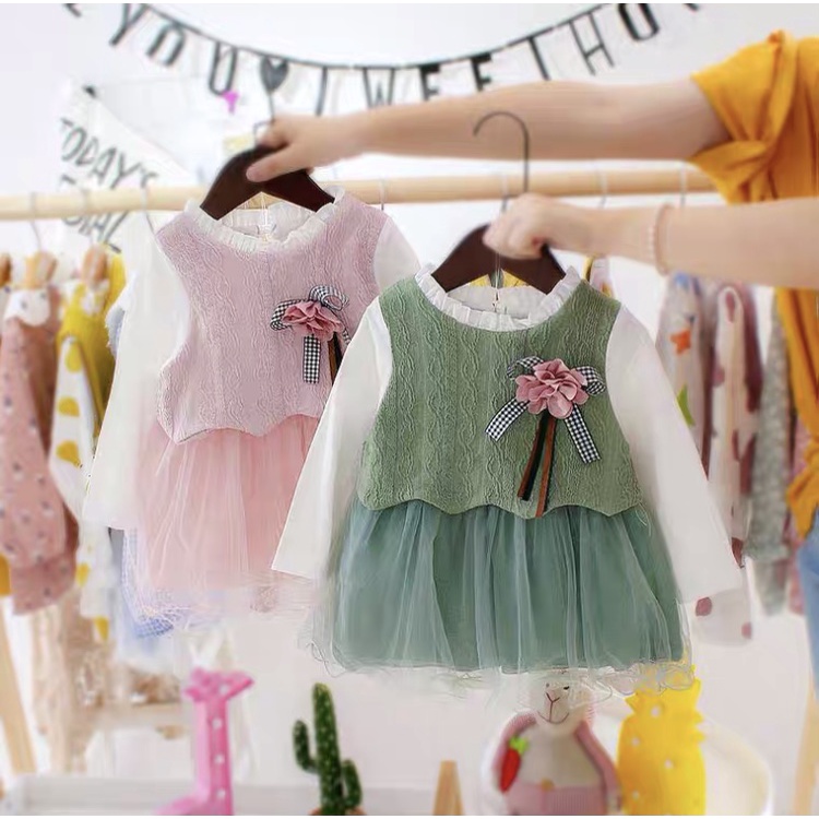 INCESSBABY Dress Anak Gaun Bayi Perempuan Baju Anak Cewek Import Korean Style 0 6 12 Bulan 1 2 3 Tah