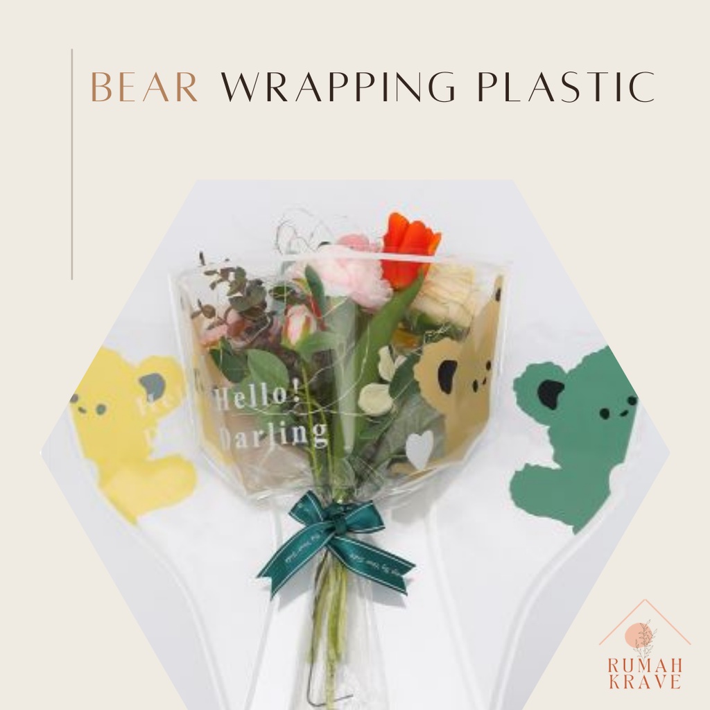 

RUMAH KRAVE - Bear Wrapping Plastic Plastik Bunga Buket Instan