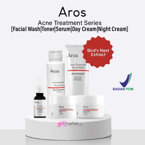 [BPOM] Aros Acne Treatment Series (Facial Wash| Toner| Serum| Day Cream| Night Cream)