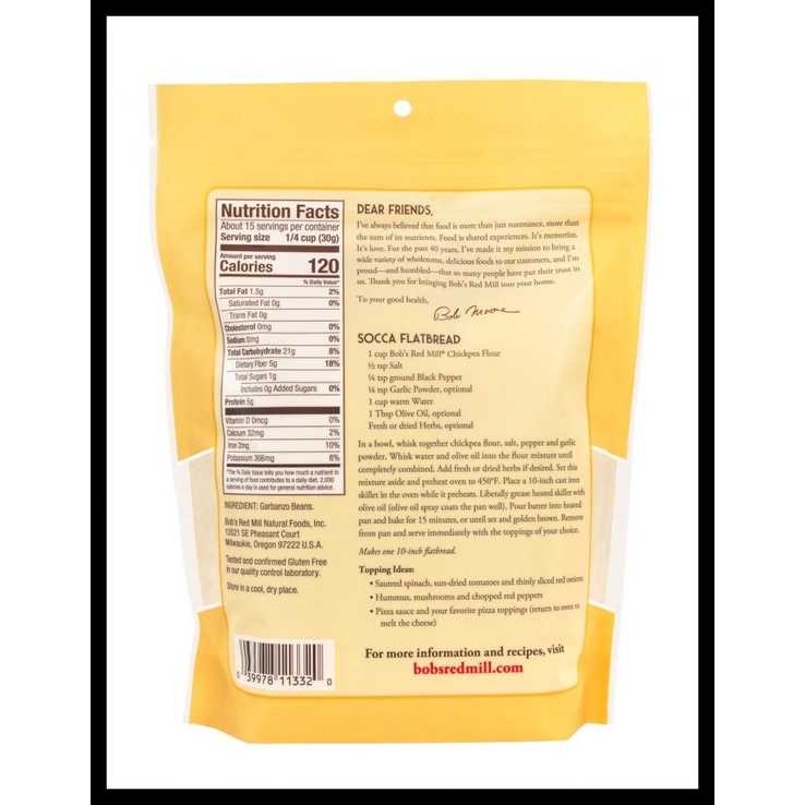 

Bob'S Red Mill Chickpea Flour (Garbanzo Bean Flour)