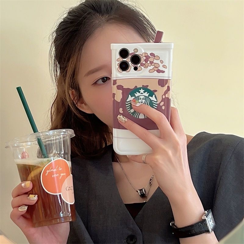 Case Desain Starbucks Milk Tea Cup Untuk iPhone 12 13 11 Pro Max X Xs Max Xr ryhf