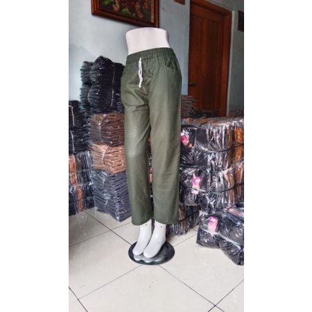 Haidi pants/celana kasual wanita/celana catton linen rami