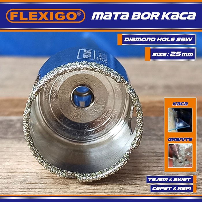 Mata Bor Kaca &amp; Granite uk. 25 mm Original Flexigo Diamond Hole Saw