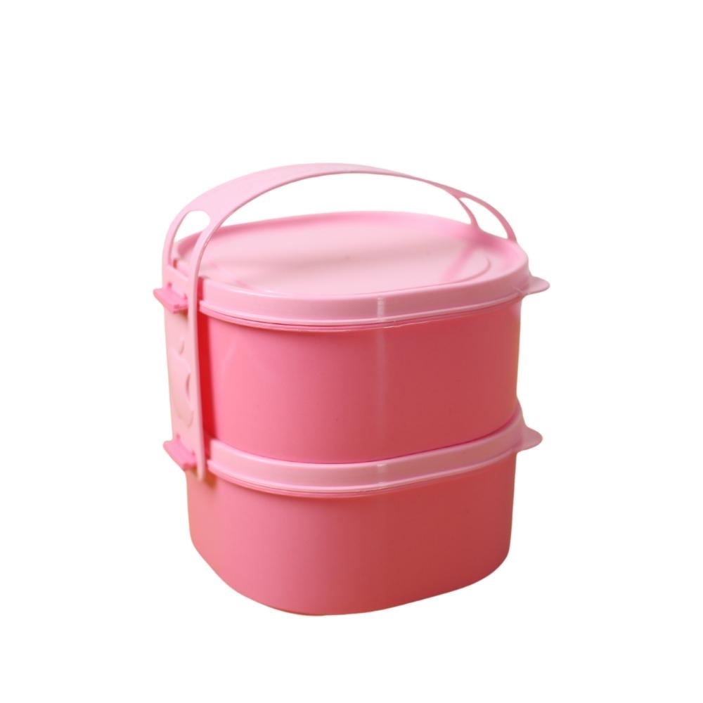 DM - Rantang Piknik Anak Susun 2 Plastik rp 123/2 pi - PINK