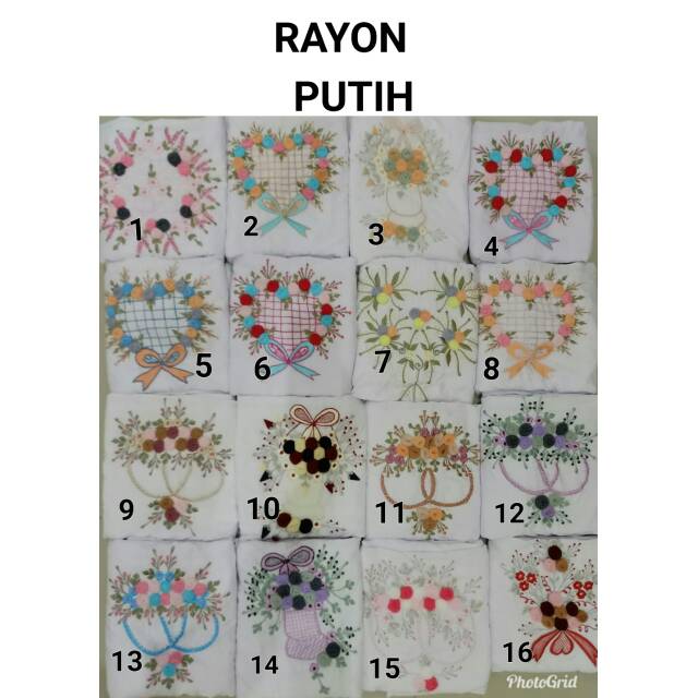 Mukena Rayon bordir bunga tile
