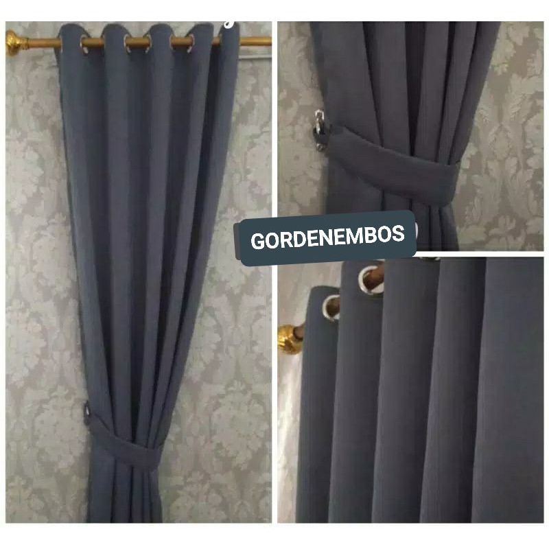 gorden embos murah polos model smokring abu