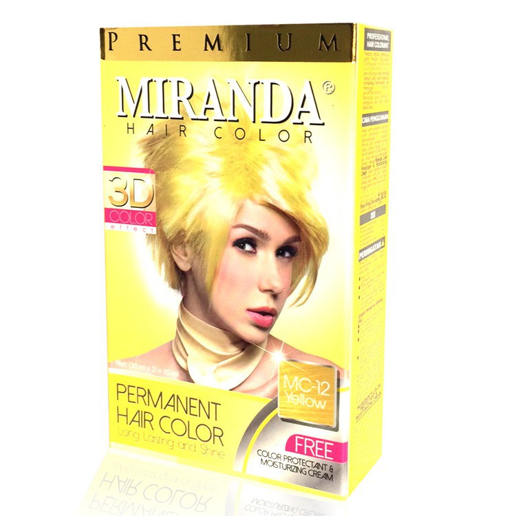 Jual Miranda Permanent Hair Color MC 12 Yellow 30ML Shopee Indonesia