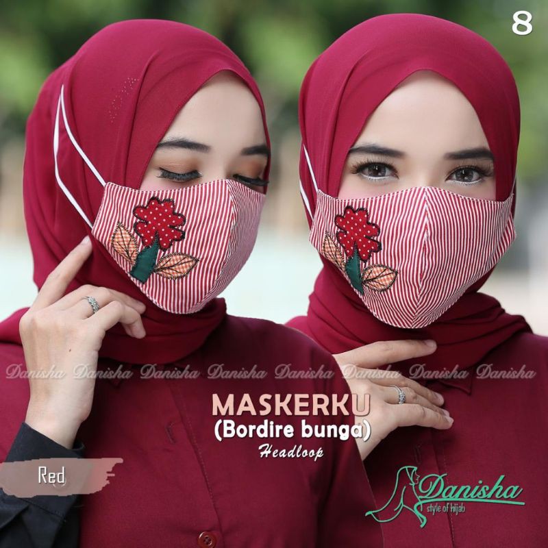 PROMO! Maskerku Bordir Bunga Original Danisha Hijab