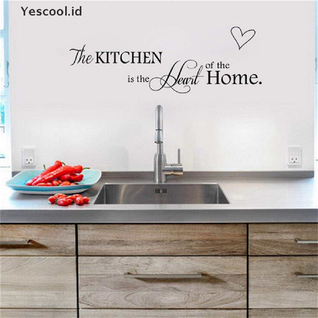 Stiker Dinding Decal Desain Quote Kitchen Is the Heart of Home Dapat Dicopot