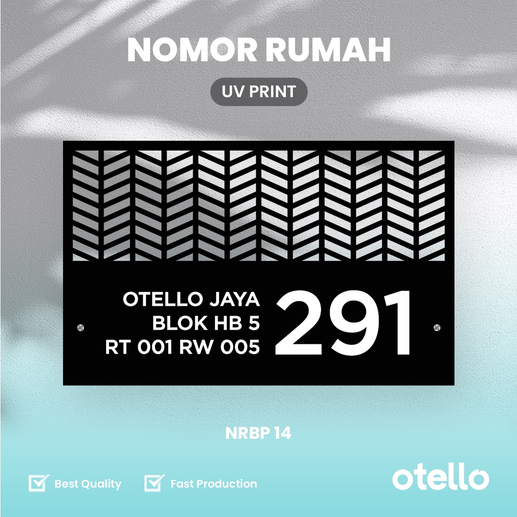 Custom Papan Alamat Akrilik Bolong + UV Nomor Rumah Nomer Kost House Number Eksklusif Acrylic Aklirik Premium Lasercut Otello NRBP 14