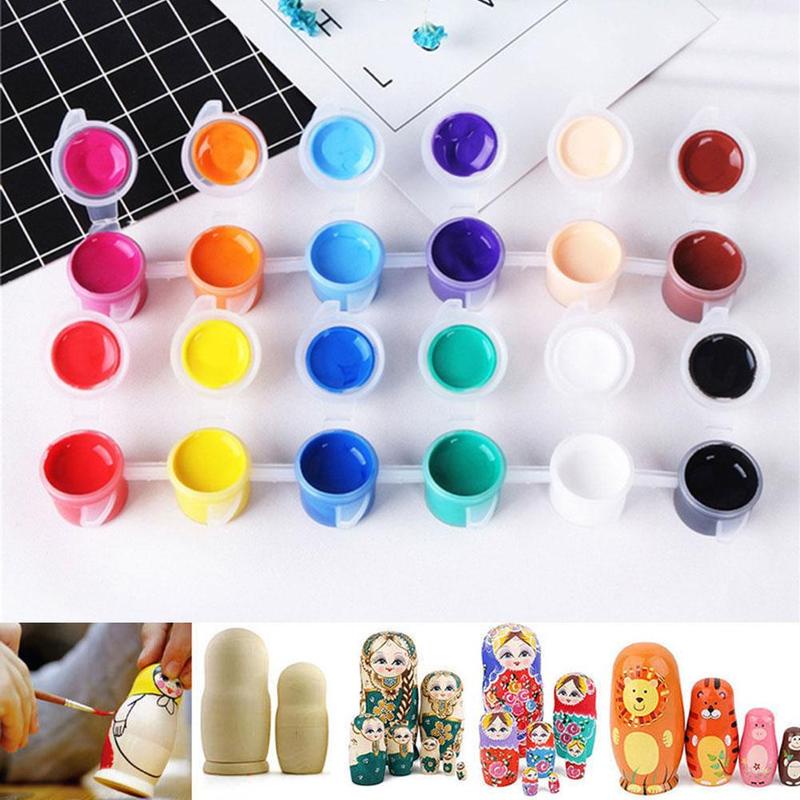 60 pcs 3ml Pot Cat Plastik Renteng Tabung Tempat Cat Akrilik Grosir / Acrylic Paint Cup