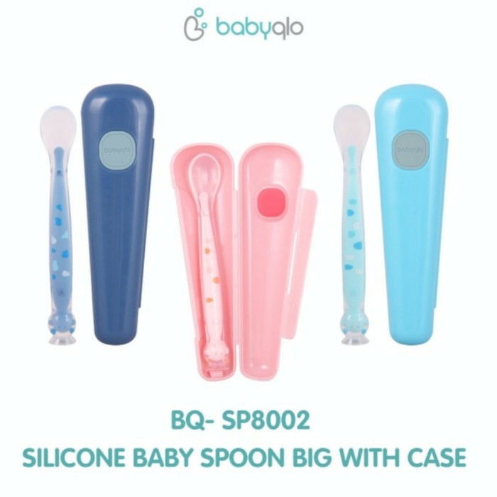 BABYQLO Silicone Spoon with Case Sendok Bayi Silikon Baby Spoon dengan Casing Penyimpanan