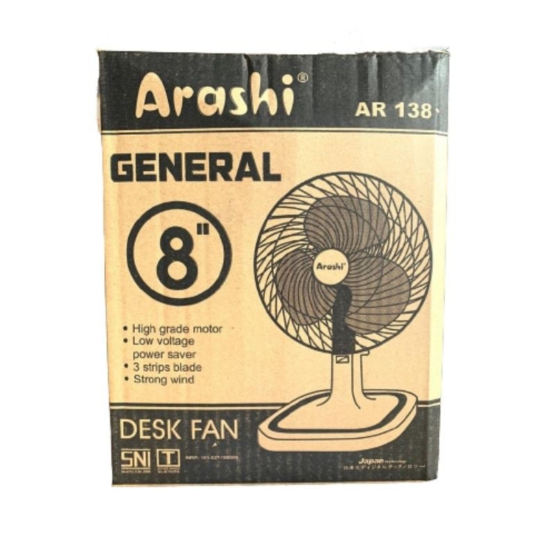 Kipas Angin Duduk / Desk Fan Arashi General 8&quot; AR-138