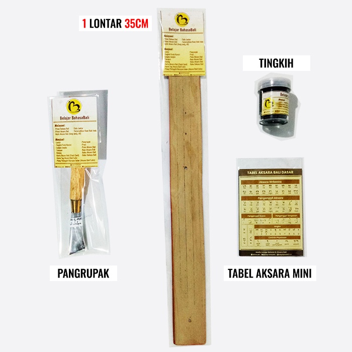

Paket Nyurat Lontar 35cm - berisi Daun Lontar Tulis, Pangrupak, Tingkih