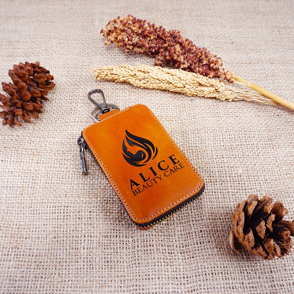 GANTUNGAN KUNCI KULIT ASLI MODEL ZIPPER G010