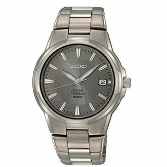 Seiko Jam Tangan Pria Solar Titanium SNE145 GREY