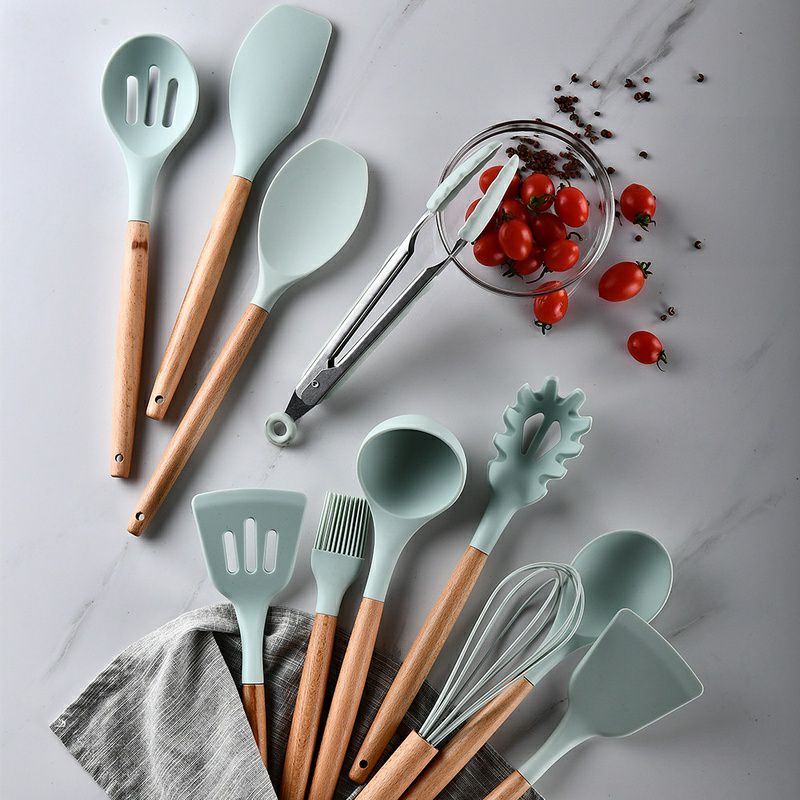 (Readystock)Silicone Kitchen Set 11Pcs+Wadah Penyimpanan. Peralatan Masak Silikon Sutil,Sepatula.Tahan Panas