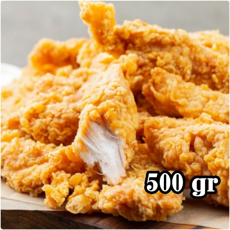 

Chicken Strip Premium | Chicken Crispy | Ayam Fillet Krispi 500gr
