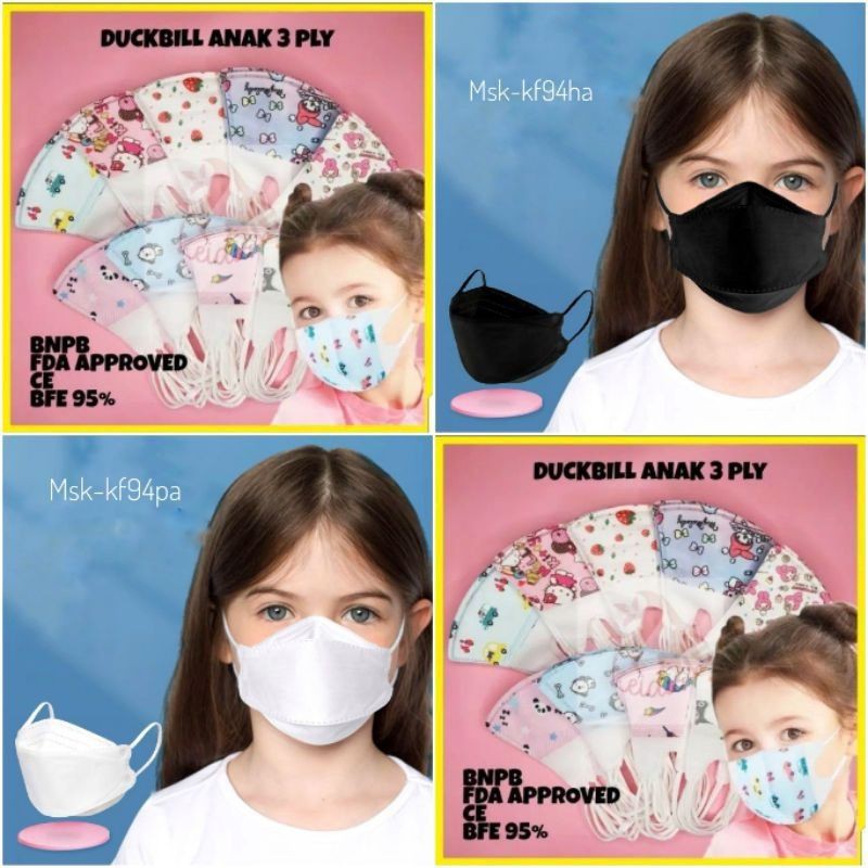 masker bayi anak dewasa duckbill / masker anak duckbill / kf94 / kn95 per pc