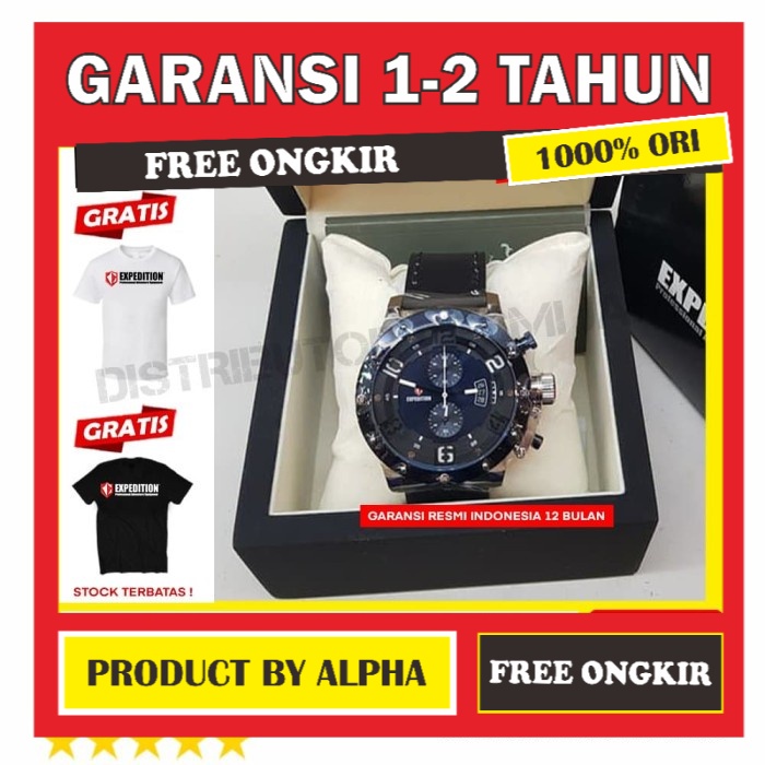 JAM TANGAN ORIGINAL EXPEDITION E6381M E 6381 E6381 SILVER BLUE GARANSI RESMI ORI PRIA COWOK COWO LAK