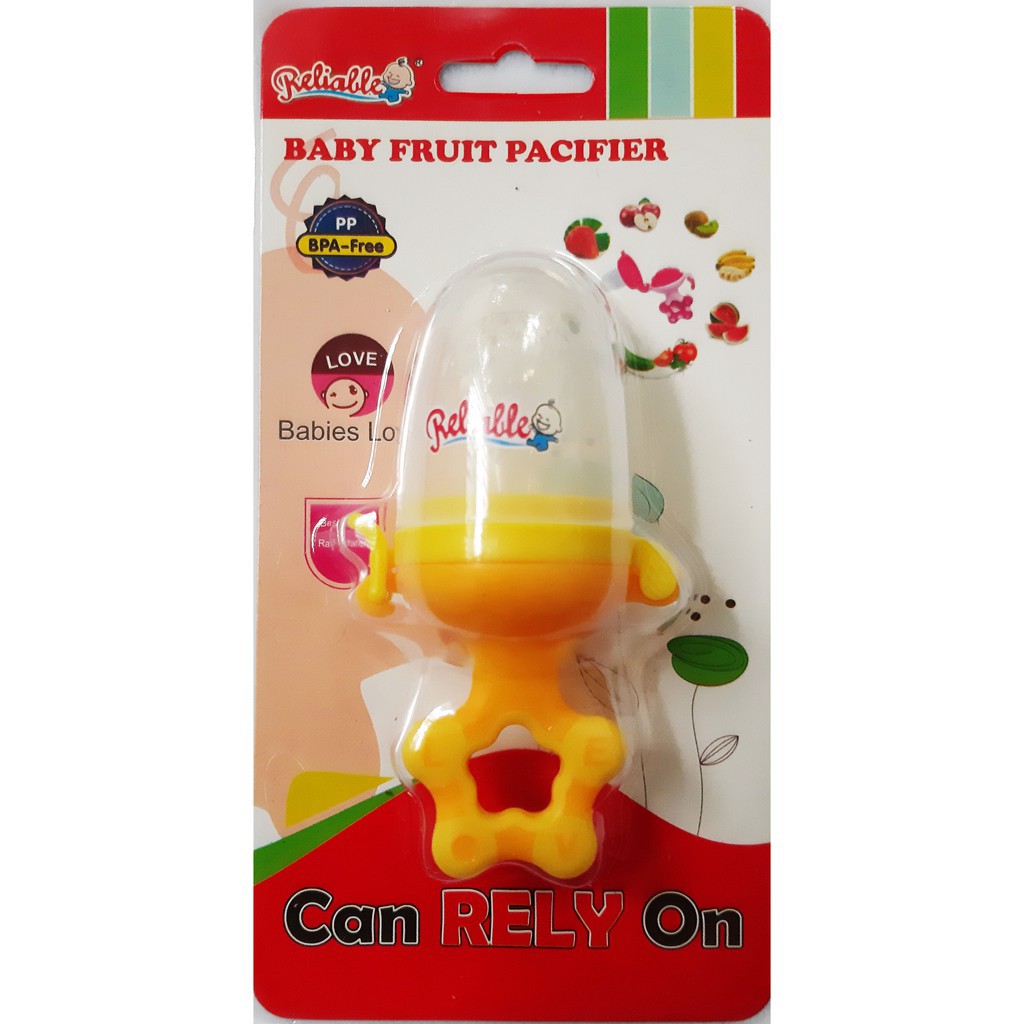 Baby FRUIT FEEDER - Reliable Empeng Saringan Buah Bayi gigitan baby weaning mpasi MP ASI-Kuning (Reliable)