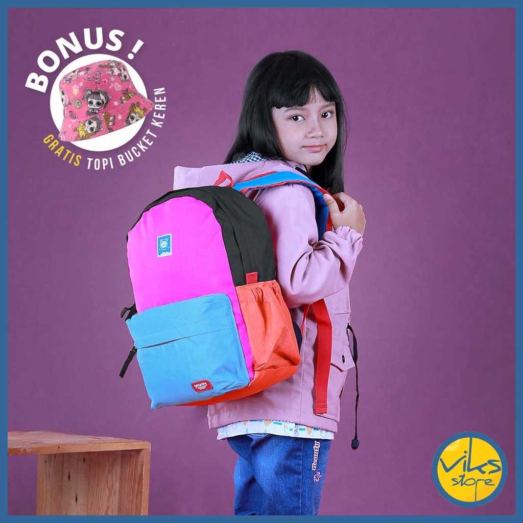 Tas Sekolah SD Anak Cowok Cewek Ukuran Sedang Tas Punggung Tas Ransel Backpack Premium