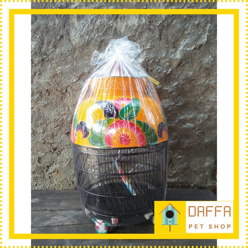 Sangkar Burung Perkutut Batik - Kandang Perkutut Motif Lukis Bunga