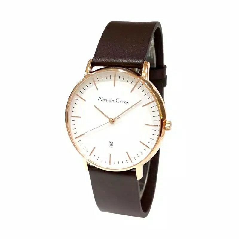 jam tangan alexandre christie ac8420 kulit cowok/pria original