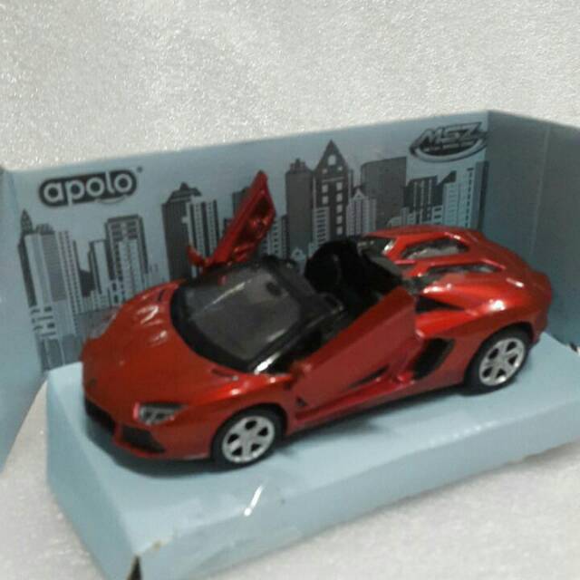 Mobil Diecast Lamborghini Aventador Lp700-4 Roadster Apolo MSZ Merah