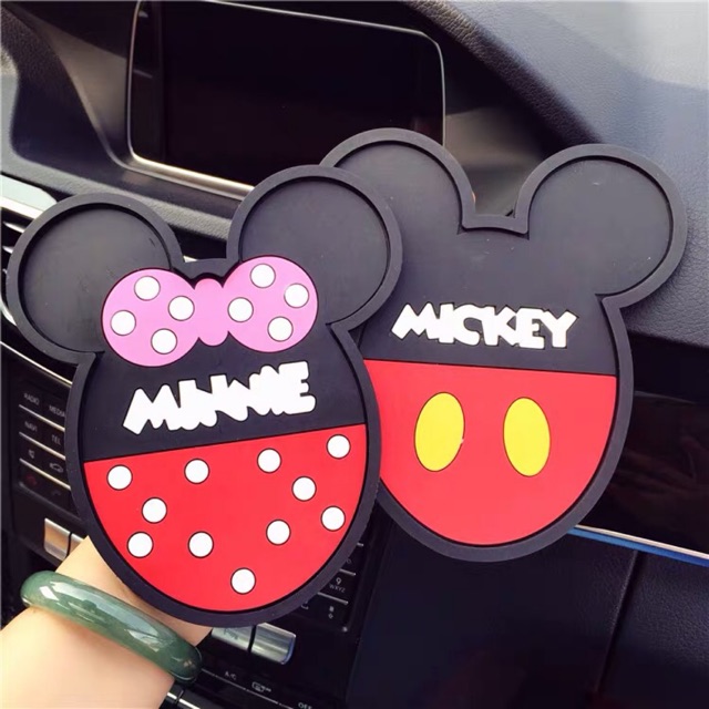 Anti Slip Pad Mat Aksesoris Dashboard Mobil - Kartun Mickey Minnie Mouse anti selip dasbord mobil