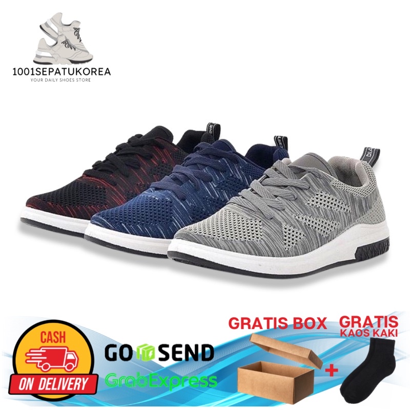 1001 IMPORT SEPATU SNEAKERS PRIA SPORT MOTIF HUJAN + BOX DAN KAOS KAKI !!! - 3 WARNA