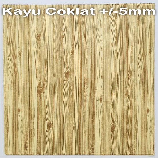 Wallpaper Dinding 3D Foam 70 x 70 cm Motif Batik Stiker-Kayu Coklat 5mm
