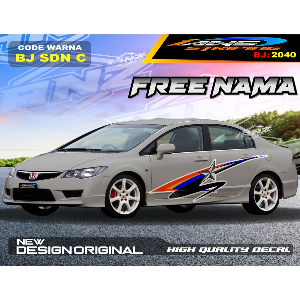 STICKER MOBIL SEDAN / VARIASI STICKER BODY SAMPING  MOBIL VIOS / STIKER MOBIL STRIPING