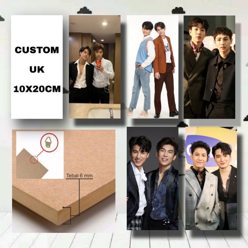 POSTER KAYU CUSTOM UKURAN 10X20CM THAILAND/KPOP/ANIME/FOTO SENDIRI/RAIKANTOPENI/ARTIS BARAT/BEBAS