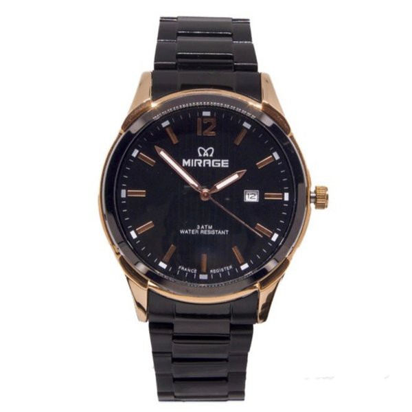 Jam Tangan Pria Mirage 7570 Hitam Rosegold Original