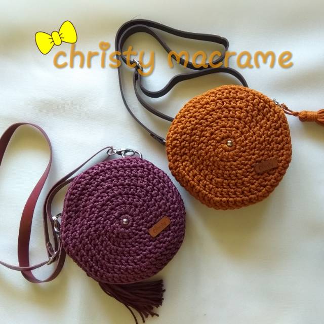 Tas rajut tali kur bulat