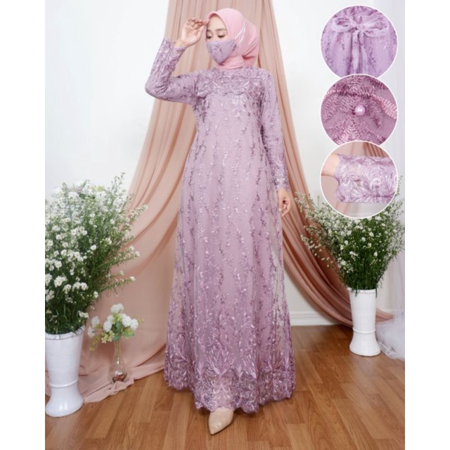 Fhashion muslim/dresss kebaya/gamis tulle pesta